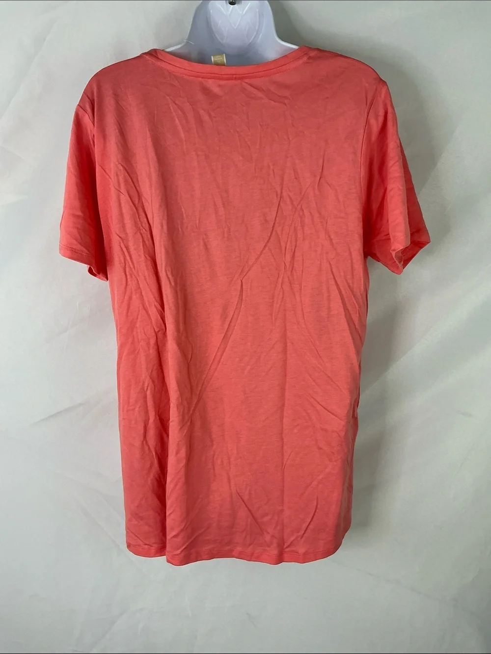 Michael Kors Coral Short Sleeve Tee with Gold MK Emblem Women's Size XL